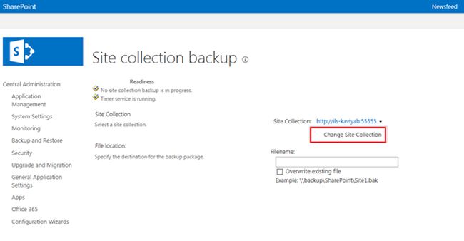 change site collection